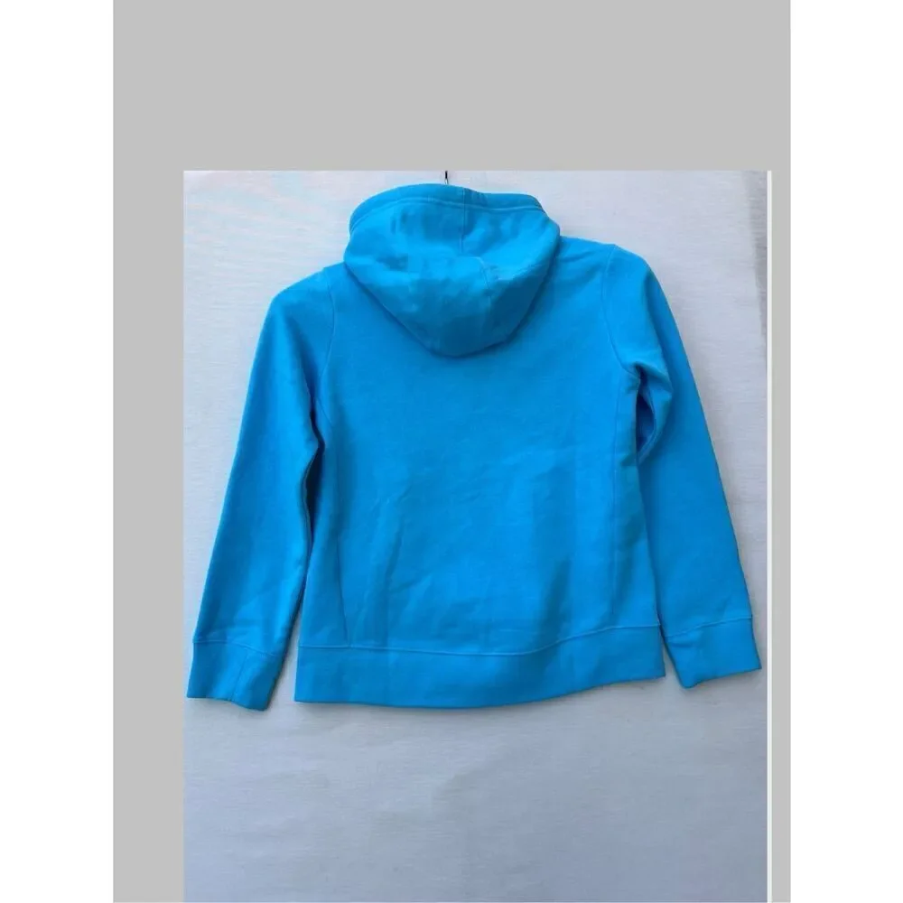 Nike Girls NSW Pullover Hoodie (Medium, Baltic Blue/White) size M